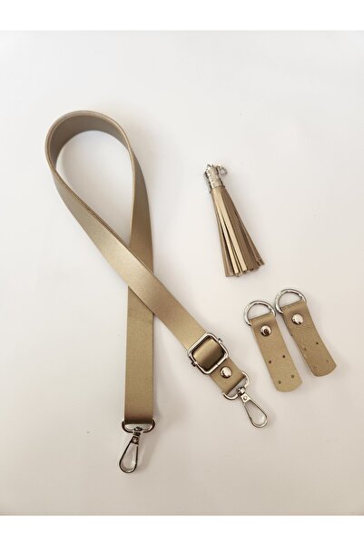 FERİHA HOBİ AKSESUAR حزام جلدي قابل للتعديل - مجموعة من 3 قطع مع تفاصيل فضية