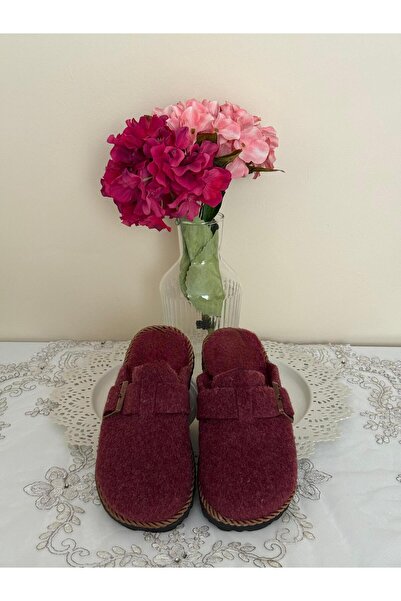 FivemodaSpor Closed-Front, Belted, Felted, Knitted Detailed Slippers