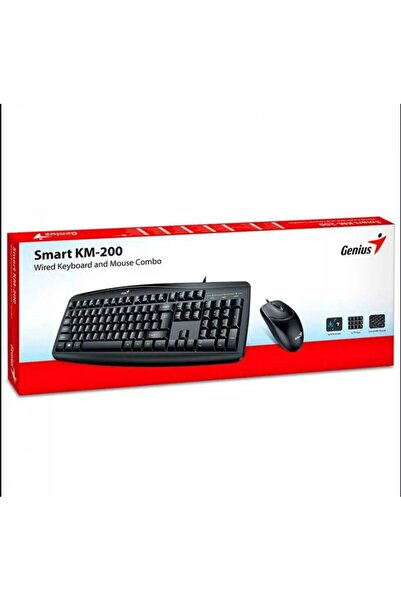 GENIUS KM-200 Wired Keyboard and Mouse Combo - USB Connectivity - Durable and Ergonomic Design for Office