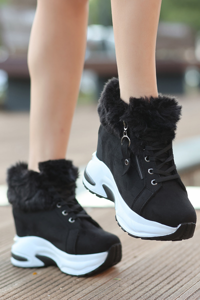 kajal ayakkabı DNR 432 Μπότες με φερμουάρ και λεπτομέρειες από γούνα