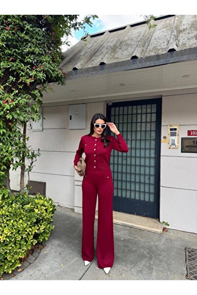 Füme Triko gold düğmeli takım