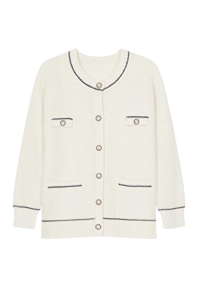 gigigiyim Buttoned Front Fuzzy Plush Women's Cardigan