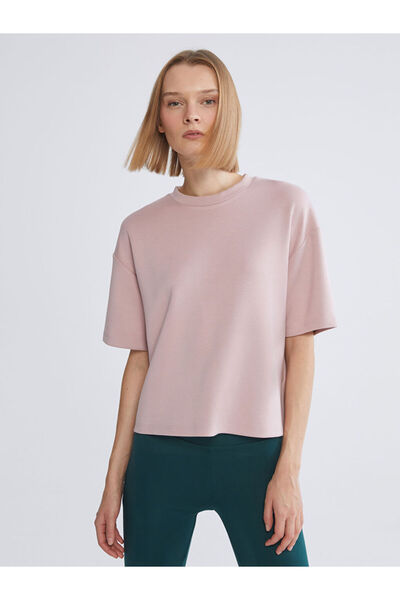 LC Waikiki Γυναικείο μπλουζάκι XSIDE Pink Crew Neck oversized