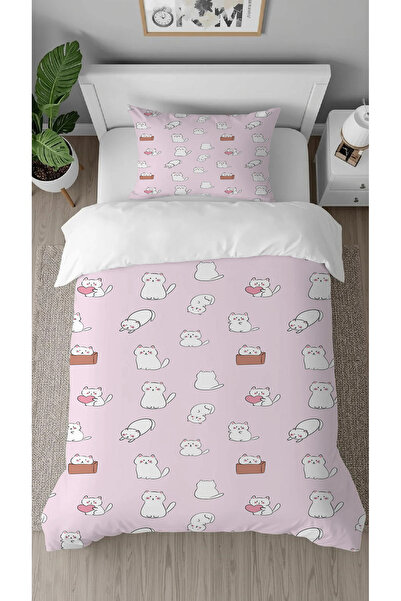 GREENDECOR Cute Cat Patterned Digital Printed Special Design Single Stylish C...