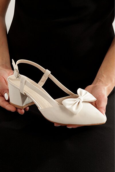 Y ESMA Bow-Tied, Pointed-Toe, Open-Back, 5 cm Plated Heel
