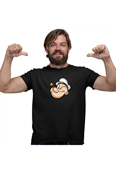 OEM Tricou Barbati Popeye Marinarul Pescar Pipa Barcagiu