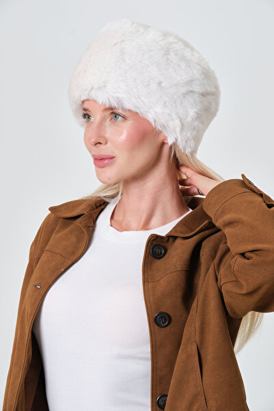 Tamay Boxer Plush Faux Fur White Kalpak