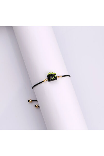 ADAMODART Witch Cauldron Murano Glass Beaded Bracelet - Halloween Themed