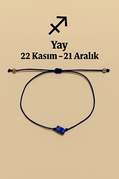 Femenino Yay Burcu Gerçek Doğal Lapis Lazuli Taşlı Şans Bilekliği - Özel Kutulu