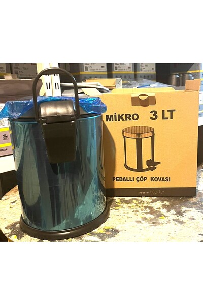 Maxiflow Mikro 3 Lt Pedallı Paslanmaz Çöp Kovası