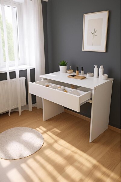 dentro Makyaj Masası Tek Çekmeceli Beyaz