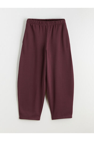 LC Waikiki Plum Women's Thick Sweatpants with Elastic Waist