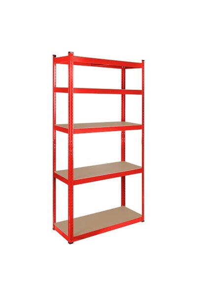 Rebel Rafturi metalice cu 5 rafturi, 750 kg, MDF, 180x90x40, roșu