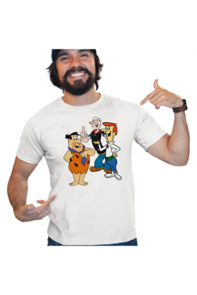 OEM Ανδρικό T-Shirt Popeye The Sailor Flintston Jetson Old Cartoons