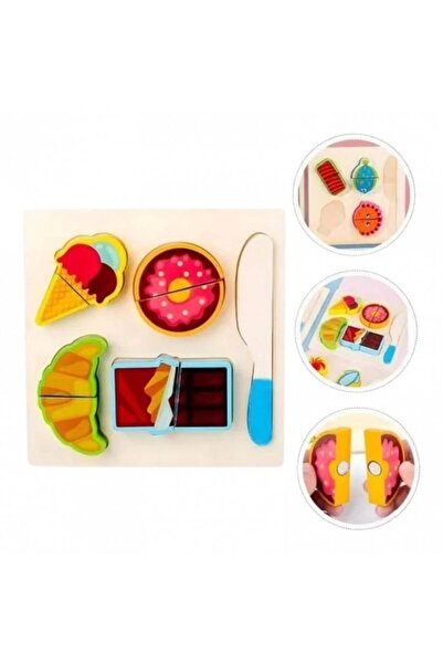 OEM Educational wooden puzzle with sweets, set of 10 pieces, 18x18x2 cm, for 3-6 years