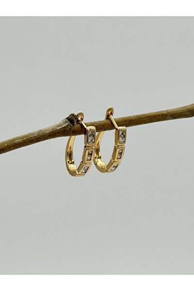 AUBRA أقراط مرصعة بأحجار الزركون - مطلية باللون الوردي |   أقراط من حجر الزرك...