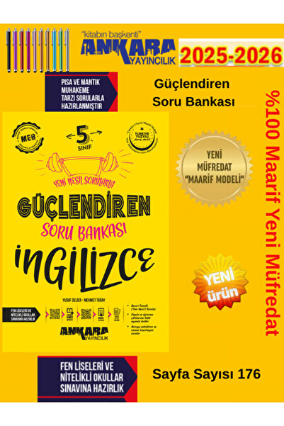 Ankara Yayıncılık Ankara %100 Yeni Müfredat 5.Sınıf Güçlendiren İngilizce Sor...