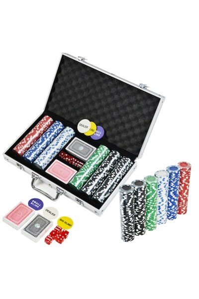 WTO Set premium Poker Game, cu 300 jetoane, Valiza transport, 2 perechi de ca...