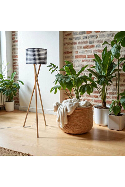 YULAMP HOME CONCEPT BOHEM TRİPOD AHŞAP AYAKLI DESENLİ BAŞLIK LAMBADER