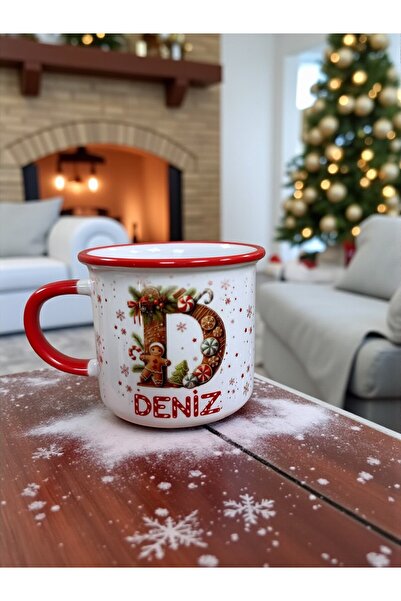 Masalsı Concept Kişiye Özel Harfli Ve İsimli Yılbaşı Kupası – Noel Temalı Hed...