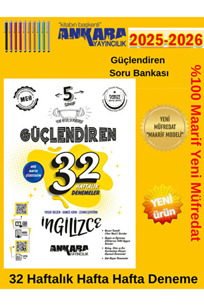 Ankara Yayıncılık Ankara Güncel 5.Sınıf İngilizce Güçlendiren Fasikül 32 Haft...
