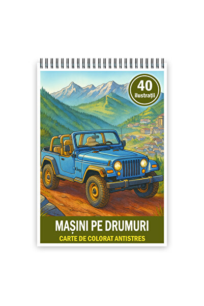 Legendary Gifts Carte de colorat, 40 de ilustratii Masini pe Drumuri, Format: A4