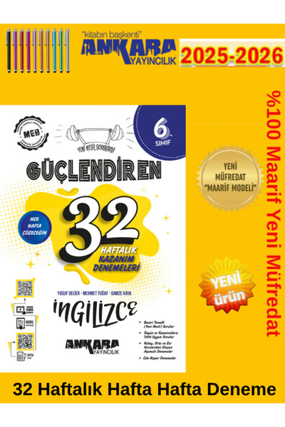 Ankara Yayıncılık Ankara %100 Yeni Müfredat 6.Sınıf Güçlendiren İngilizce 32 ...