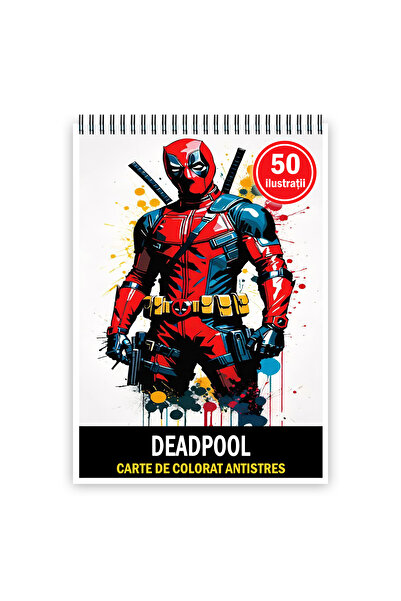 Legendary Gifts Carte de colorat, 50 de ilustratii Deadpool, Format: A5
