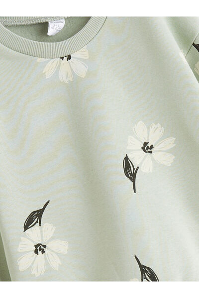 LC Waikiki Floral Girl's Sweatshirt and Leggings Pants 2 Pcs