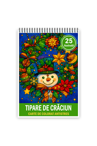 Legendary Gifts Carte de colorat, 25 de ilustrații cu modele de Crăciun, Form...