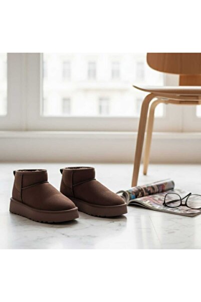 maydos Kadın Ayakkabı Kalın Taban içi Kürklü Yarım Bot & Bootie