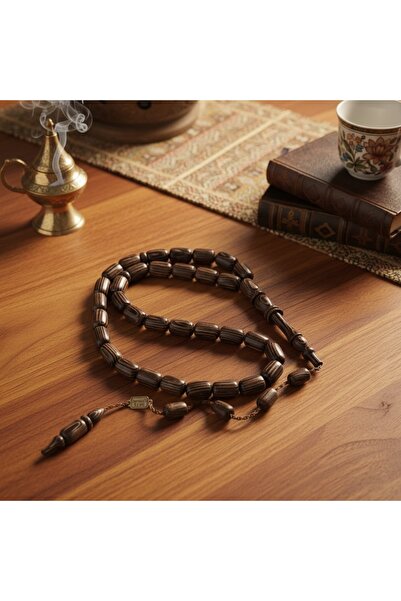 BARA Tesbih & Aksesuar İsmail Erol Usta Mühürlü Venge Ağacı Tesbih – 7x11 mm Kapsül Kesim, El İşçiliği, Halkalı Model