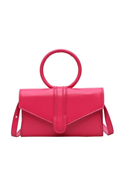 OEM Handbag with attachable strap, made of eco-leather, Snap closure, Casual, Pink