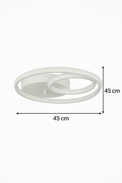 Luzarana Okka Beyaz Renk Modern Tasarım Yemek Masası Üstü - Mutfak - Salon Beyaz Led 2 Li Avize