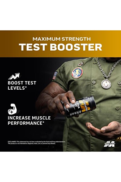 MUSCLETECH Alpha Test Testo booster Tribulus , Fenugreek , Shilajit 120 Capsules