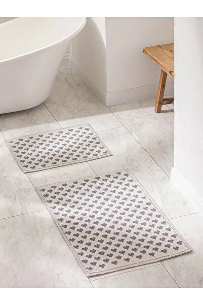 LC Waikiki LCW HOME Gri YEBU Desenli Banyo Paspası 2'li