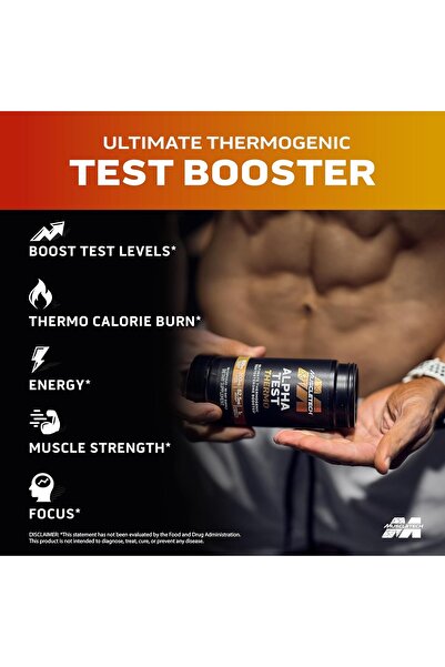 MUSCLETECH Thermogenic Test Booster for Men AlphaTest Thermo Tribulus Terrestris 90 Caps