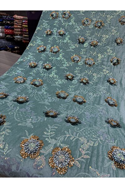 OsmanKumaşDantel Payet işlemeli kadife