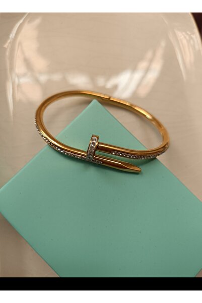 Kudi Gold Color Handcuffs with Steel Stone Details