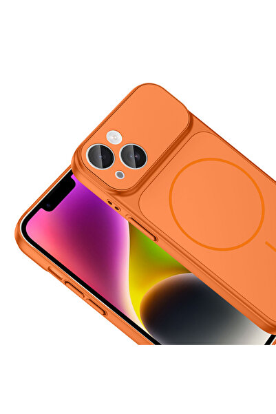 Alan Tech Apple iPhone 13 Kılıf Zore M-Safe Şarj Özellikli Kamera Korumalı Formen Kapak