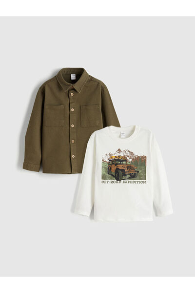 LC Waikiki Stylish Choices from Esvab Clothing | Boys' Shirt and T-Shirt Set 2-Piece