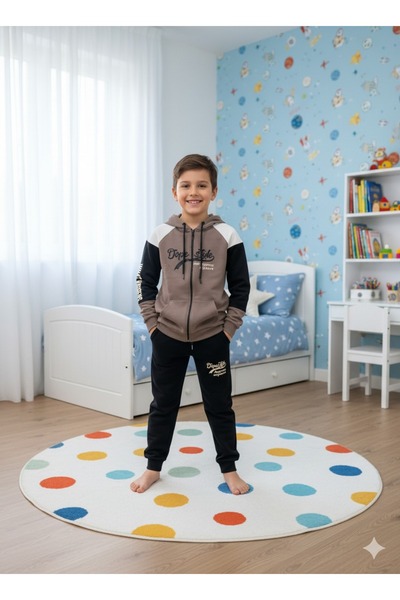 Yağmur Giyim Set de trening pentru băieți cu glugă din țesătură cu 2 fire cu ...