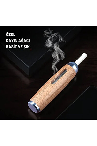 Tahtakale Toptancısı Lüks Kayın Ağacı Araç Sigara Tutucu. Portatif Duman Küll...