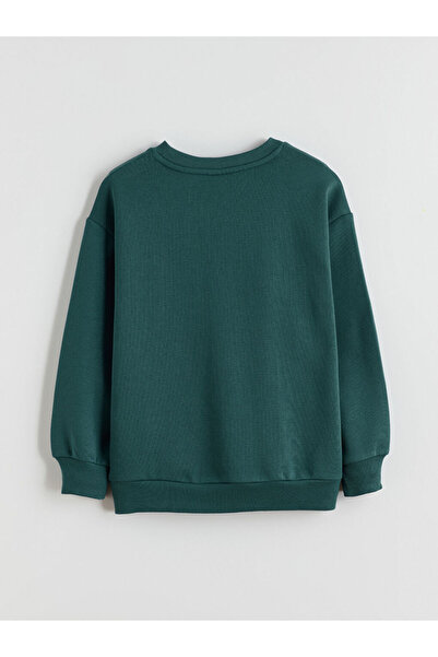 LC Waikiki Petrol Crew Neck California Printed Girls' Sweatshirt