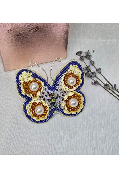 Amma Design Broșă handmade – Celestial Pearl Butterfly