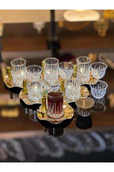 Eslim 18-Piece Gold-Detailed Tea Set