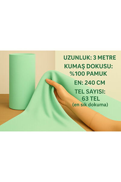 Loova Тканина 3 метри зелена 63 нитки 240 см ширина люкс акфіл 100% бавовна