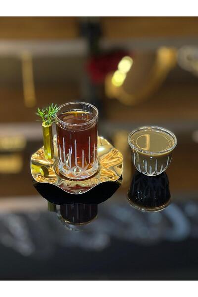 Eslim 18-Piece Gold-Detailed Tea Set