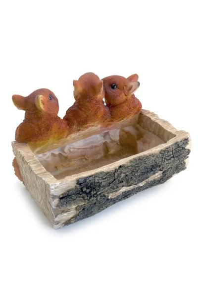 Strend Pro Zahradní dekorace, polyresin, veverky s květináčem, 31 x 22 x 20 cm