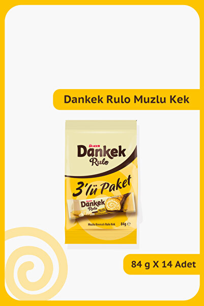 Ülker DANKEK Rulo Muzlu Kek - 3'lü Paket - 84 gram - 14 Adet